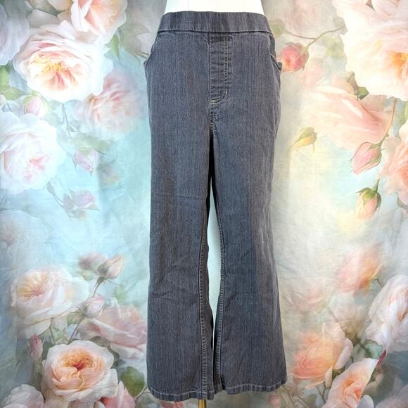 Vintage White Stag Stretch Waist Faux Zip Loose Fit Capri Jeans - Picture 1 of 5